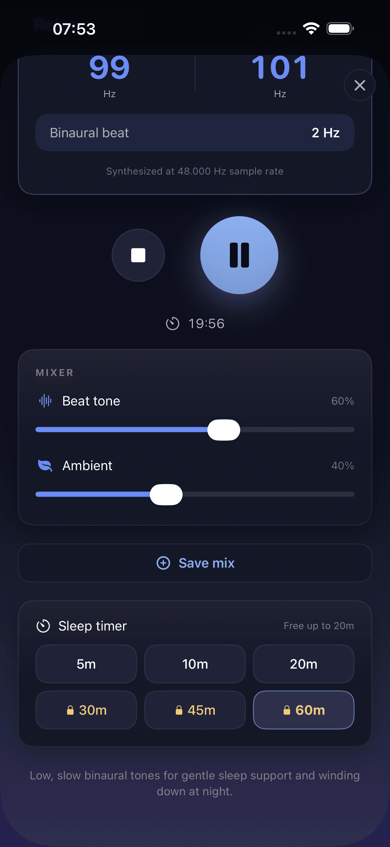 VeyraTone player screen